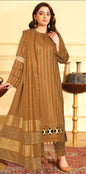 JOHRA FANCY JACQUARD PEACH LEATHER SHIRT WITH EXCLUSIVE VELVET JACQUARD ZARI PEACH SHAWL