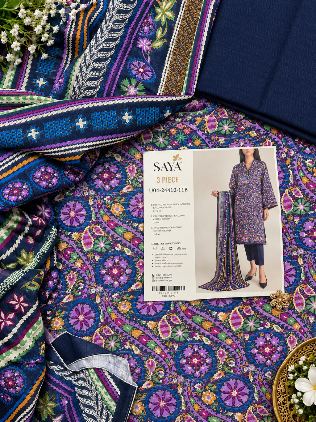 saya premium fancy jacquard khaddar shirt 3pc