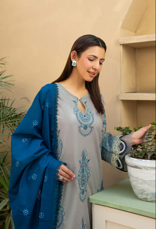 Johra Khimar JS-328 Embroidered Lawn With Embroidered Jacquard Lawn Dupatta
