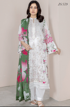 Johra Lawnkari Js-579 Embroidered & Printed Lawn with Printed Lawn Dupatta
