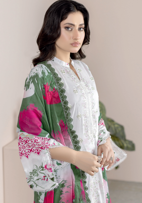 Johra Lawnkari Js-579 Embroidered & Printed Lawn with Printed Lawn Dupatta