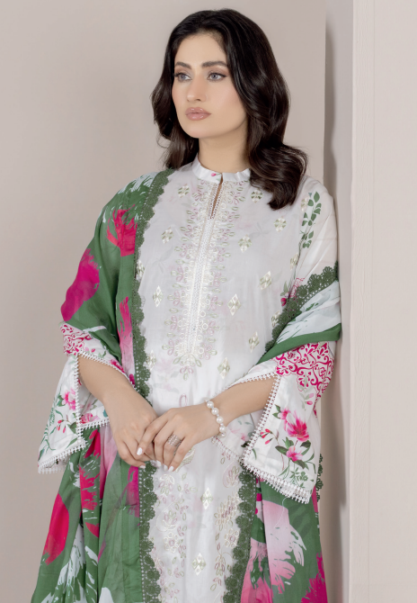 Johra Lawnkari Js-579 Embroidered & Printed Lawn with Printed Lawn Dupatta