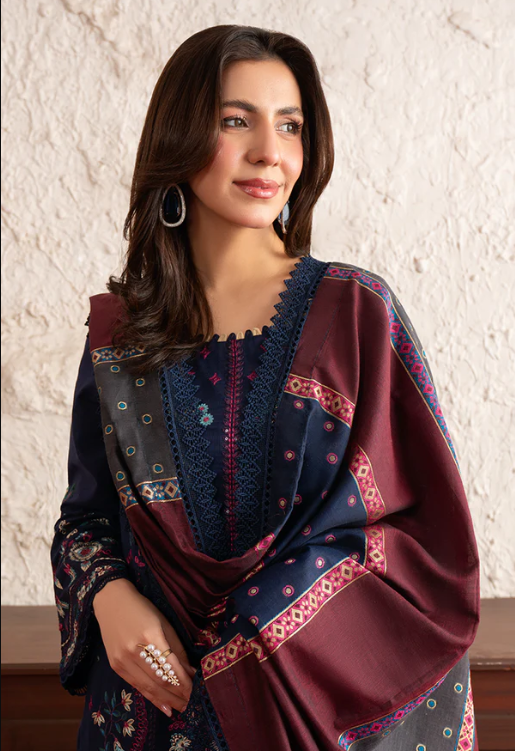 Johra Poshak JS-163 Embroidered Lawn With Lawn Jacquard Dupatta