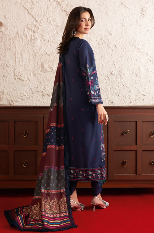 Johra Poshak JS-163 Embroidered Lawn With Lawn Jacquard Dupatta