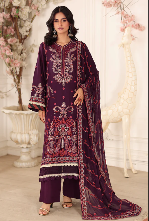 Johra Ravina JW-649 Embroidered Lawn With Embroidered Chiffon Dupatta