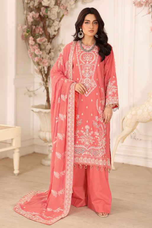 Johra Ravina JW-652 Embroidered Lawn With Embroidered Chiffon Dupatta