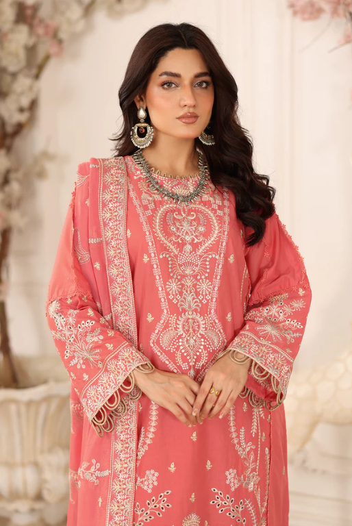 Johra Ravina JW-652 Embroidered Lawn With Embroidered Chiffon Dupatta