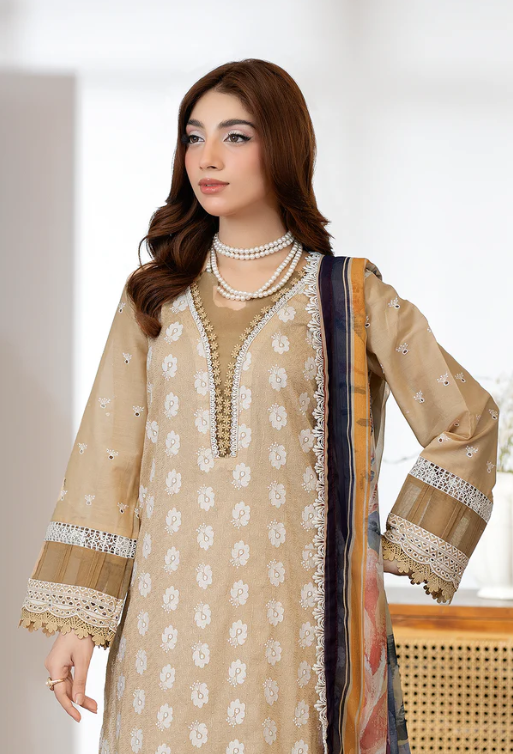 Johra Zoraline Js-495 Chikankari Lawn with Printed Chiffon Dupatta