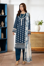 Johra Zoraline Js-498 Chikankari Lawn with Printed Chiffon Dupatta