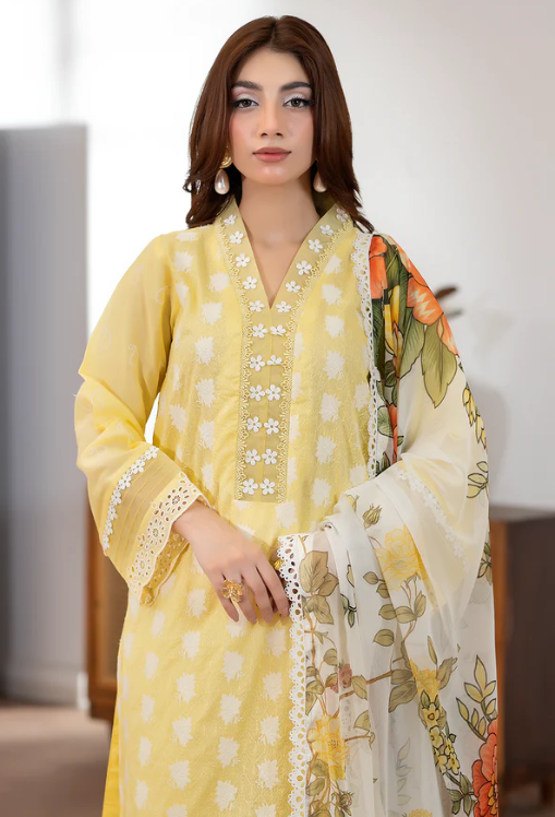 Johra Zoraline Js-502 Chikankari Lawn with Printed Chiffon Dupatta