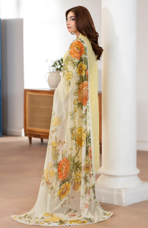 Johra Zoraline Js-502 Chikankari Lawn with Printed Chiffon Dupatta