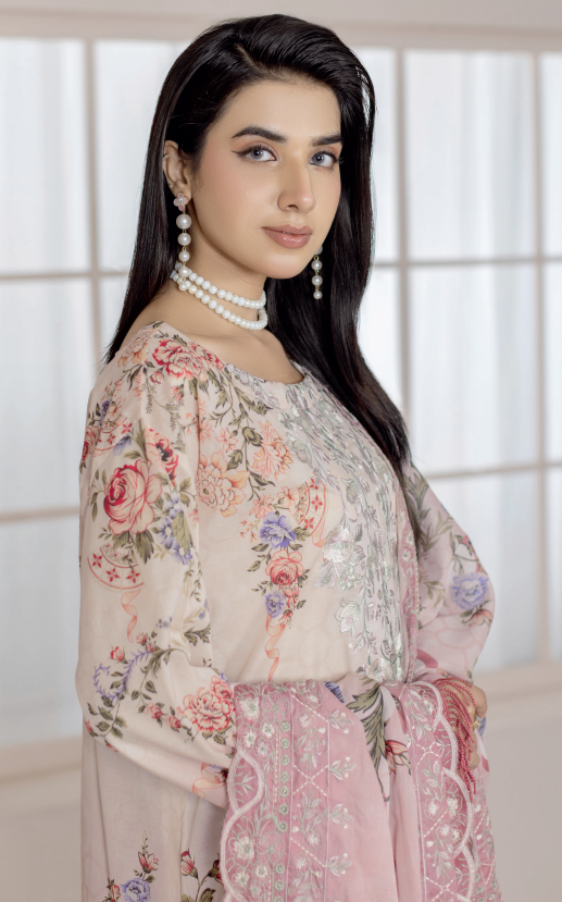 Johra Blackberry Js-554 Embroidered & Printed Lawn Shirt & Dupatta