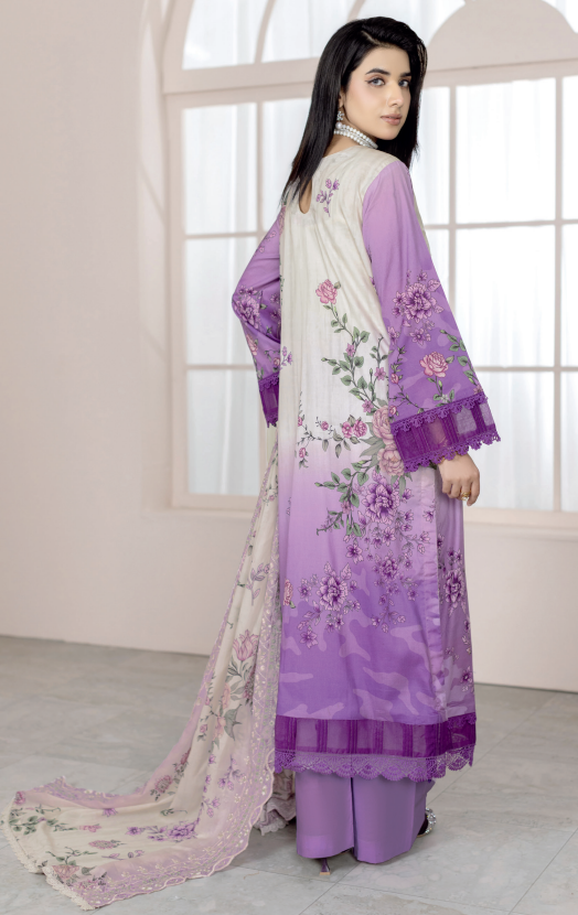 Johra Blackberry Js-555 Embroidered & Printed Lawn Shirt & Dupatta