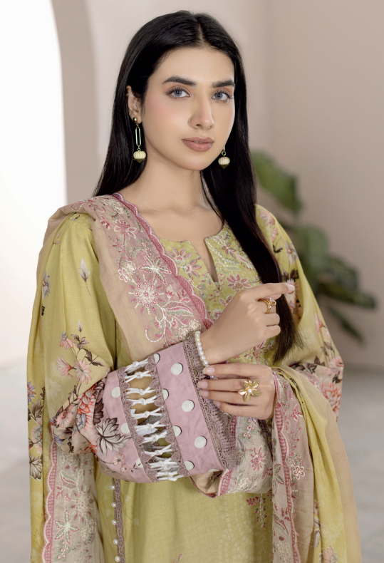 Johra Blackberry Js-559 Embroidered & Printed Lawn Shirt & Dupatta