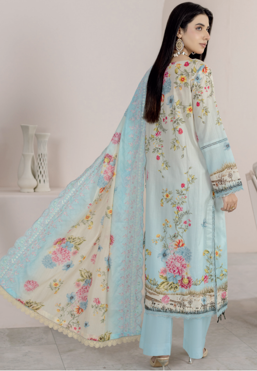 Johra Blackberry Js-560 Embroidered & Printed Lawn Shirt & Dupatta