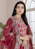 Johra Blackberry Js-561 Embroidered & Printed Lawn Shirt & Dupatta