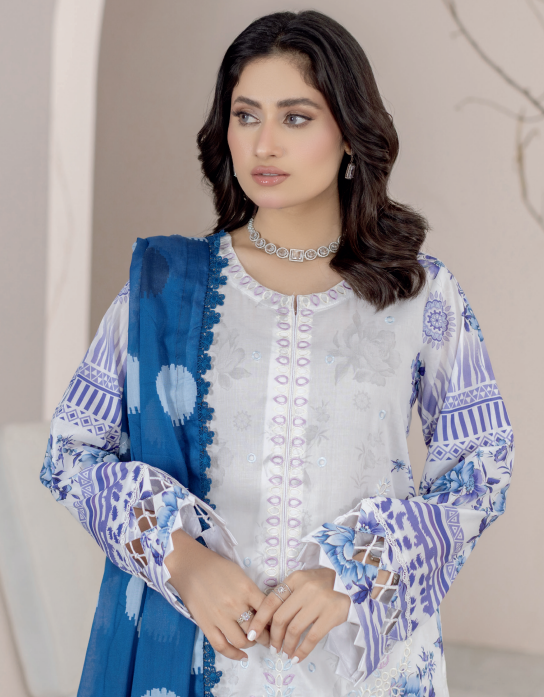 Johra Lawnkari Js-574 Embroidered & Printed Lawn with Printed Lawn Dupatta