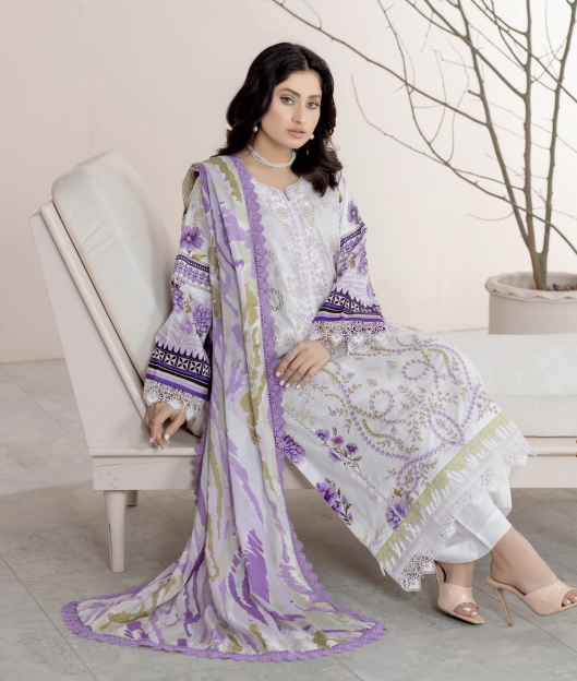 Johra Lawnkari Js-575 Embroidered & Printed Lawn with Printed Lawn Dupatta
