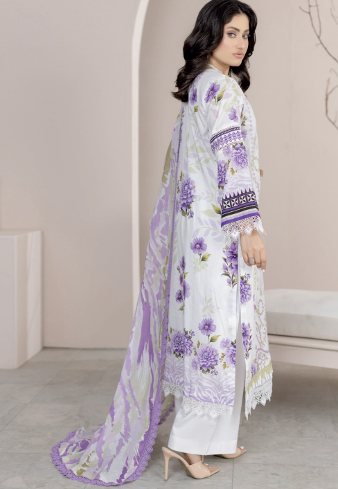Johra Lawnkari Js-575 Embroidered & Printed Lawn with Printed Lawn Dupatta