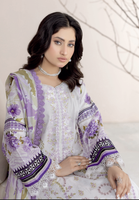 Johra Lawnkari Js-575 Embroidered & Printed Lawn with Printed Lawn Dupatta
