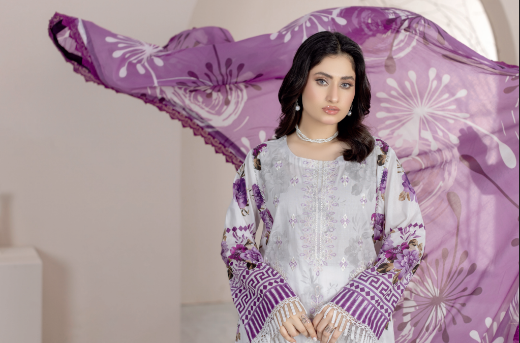 Johra Lawnkari Js-577 Embroidered & Printed Lawn with Printed Lawn Dupatta