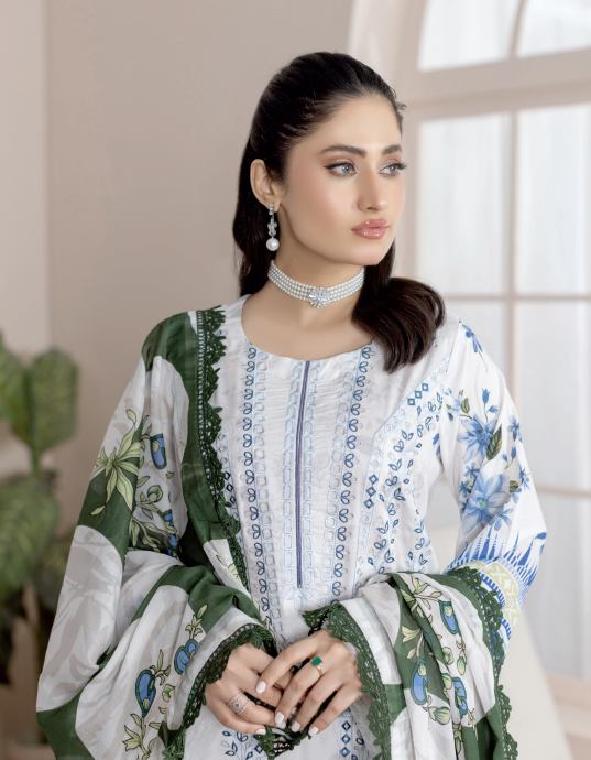 Johra Lawnkari Js-578 Embroidered & Printed Lawn with Printed Lawn Dupatta