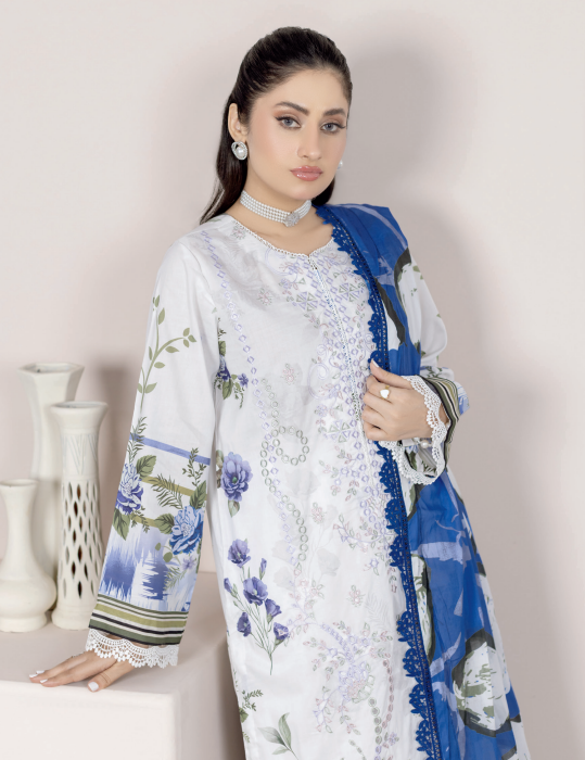 Johra Lawnkari Js-582 Embroidered & Printed Lawn with Printed Lawn Dupatta