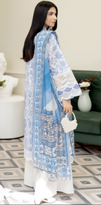 Johra Printkari Js-609 Embroidered & Printed Lawn with Printed Chiffon Dupatta