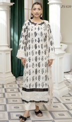 Johra Printkari Js-610 Embroidered & Printed Lawn with Printed Chiffon Dupatta