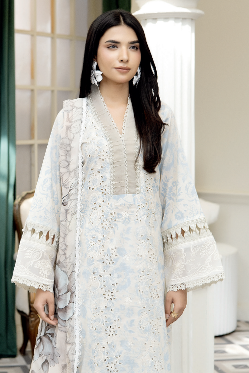 Johra Printkari Js-614 Embroidered & Printed Lawn with Printed Chiffon Dupatta