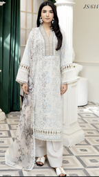 Johra Printkari Js-614 Embroidered & Printed Lawn with Printed Chiffon Dupatta