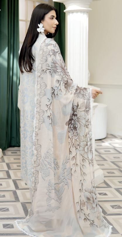 Johra Printkari Js-614 Embroidered & Printed Lawn with Printed Chiffon Dupatta