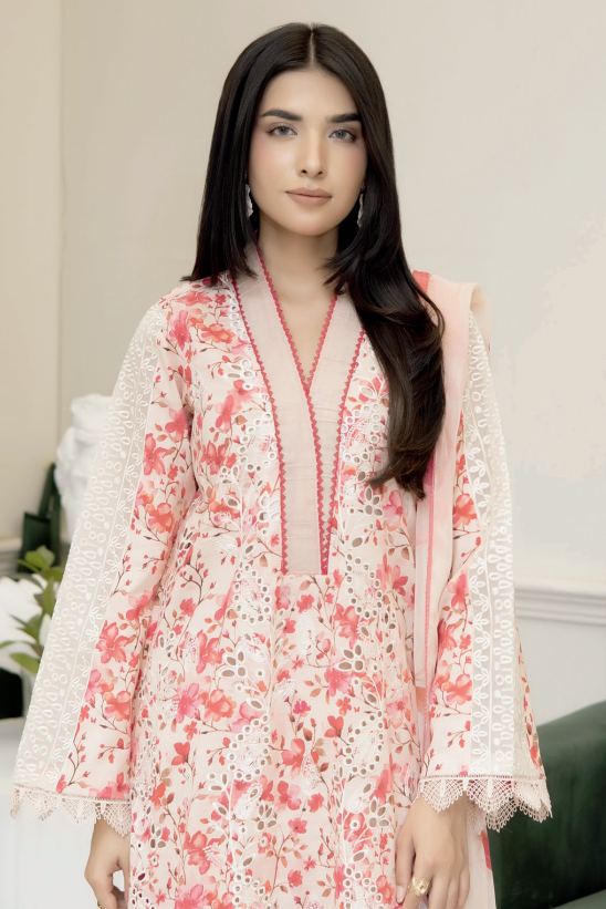 Johra Printkari Js-617 Embroidered & Printed Lawn with Printed Chiffon Dupatta