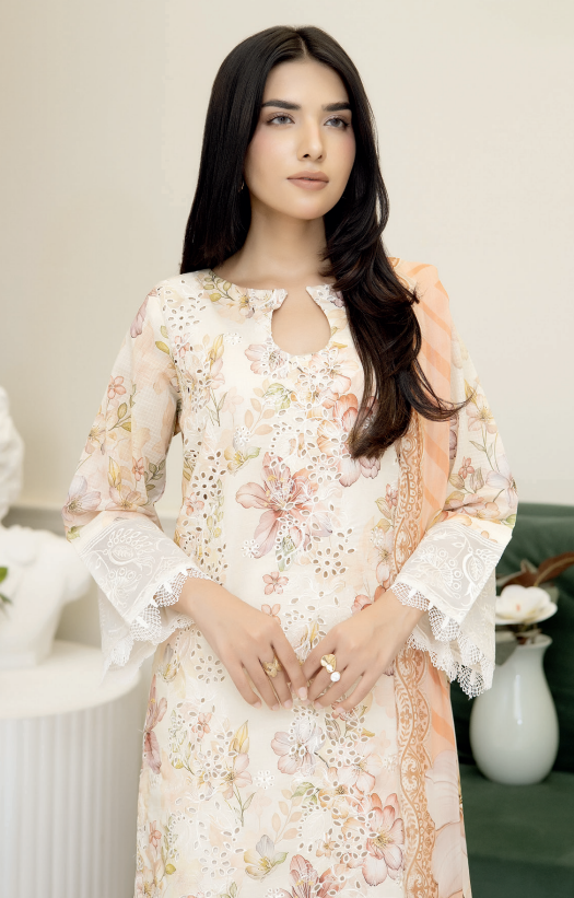 Johra Printkari Js-619 Embroidered & Printed Lawn with Printed Chiffon Dupatta