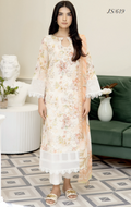Johra Printkari Js-619 Embroidered & Printed Lawn with Printed Chiffon Dupatta