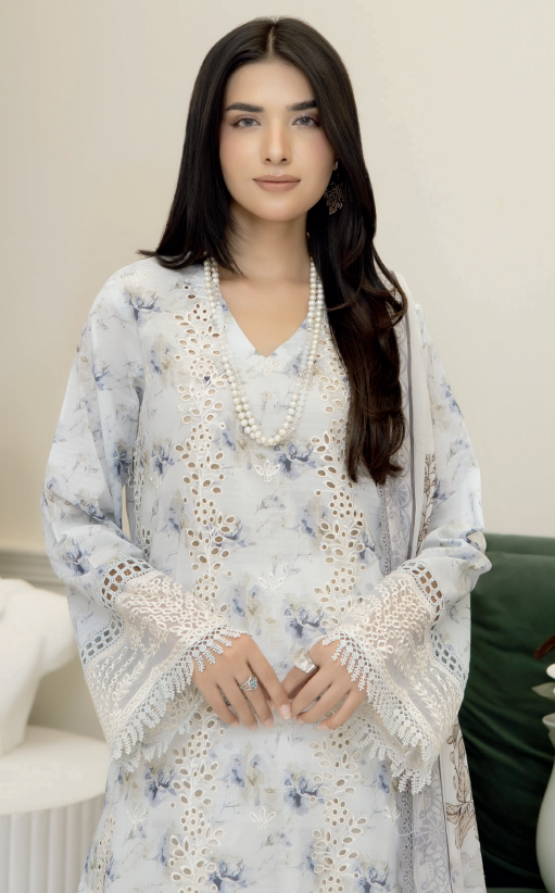 Johra Printkari Js-620 Embroidered & Printed Lawn with Printed Chiffon Dupatta