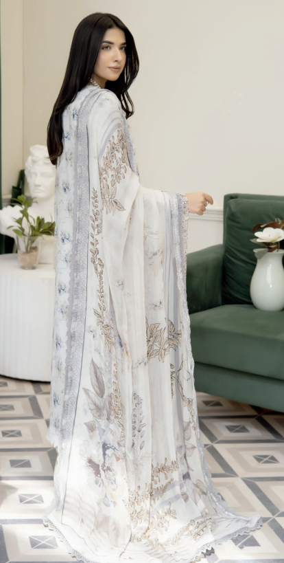 Johra Printkari Js-620 Embroidered & Printed Lawn with Printed Chiffon Dupatta