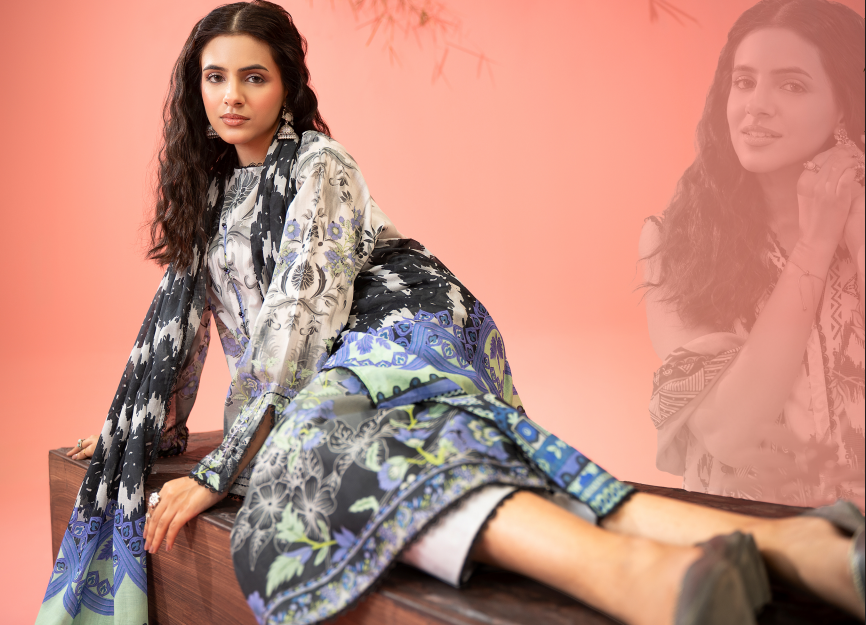 Kunar By Gull Jee A2 3pc Digital Printed Fancy Lawn Suit