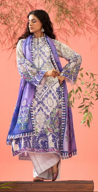 Kunar By Gull Jee A3 3pc Digital Printed Fancy Lawn Suit