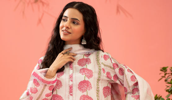 Kunar By Gull Jee A4 3pc Digital Printed Fancy Lawn Suit