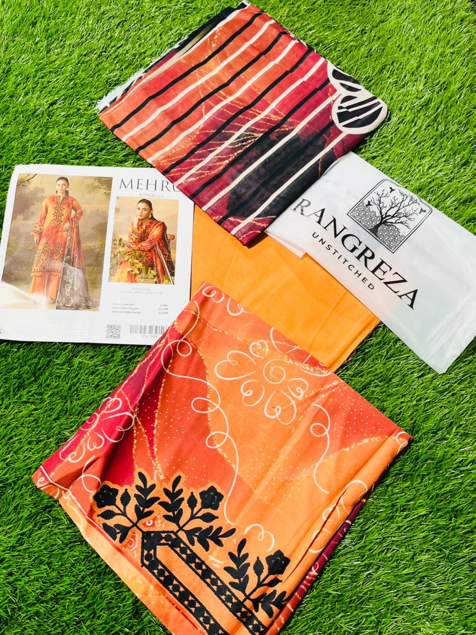 Mehru by Rangreza 3pc Printed Lawn