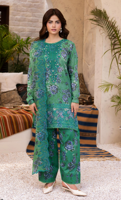 NOA by Brenish 08 3pc Digital Printed and Embroidered Lawn Suit