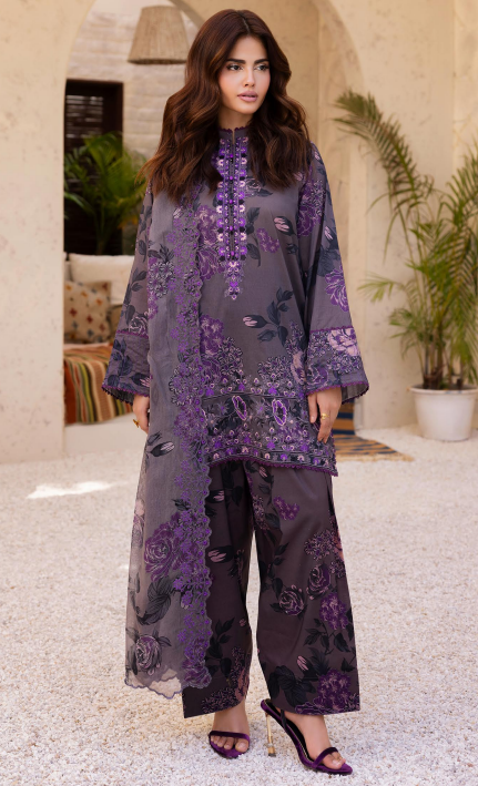 NOA by Brenish 10 3pc Digital Printed and Embroidered Lawn Suit