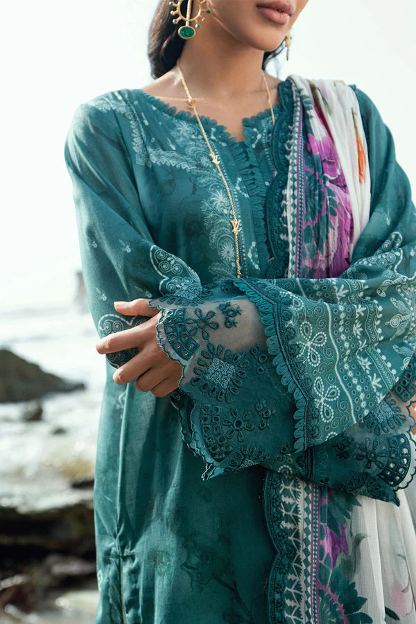 Nureh Gardenia 198 Embroidered and Printed Lawn