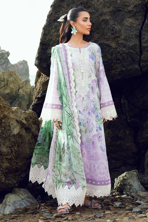 Nureh Gardenia 200 Embroidered and Printed Lawn
