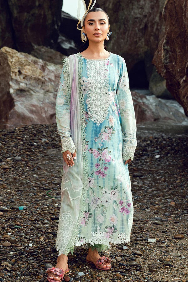 Nureh Gardenia 202 Embroidered and Printed Lawn