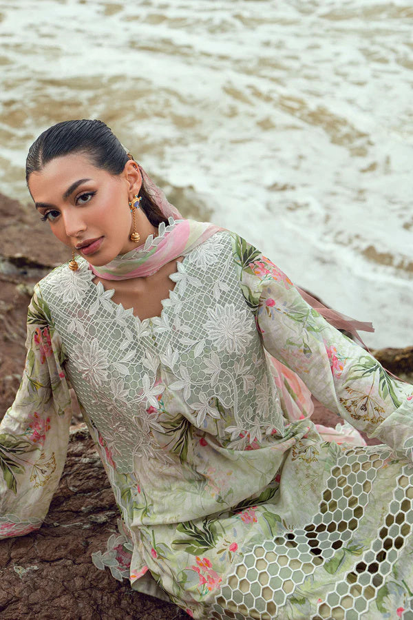 Nureh Gardenia 203 Embroidered and Printed Lawn