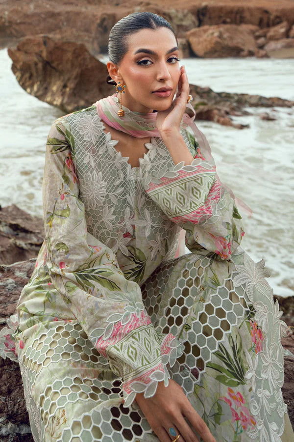 Nureh Gardenia 203 Embroidered and Printed Lawn