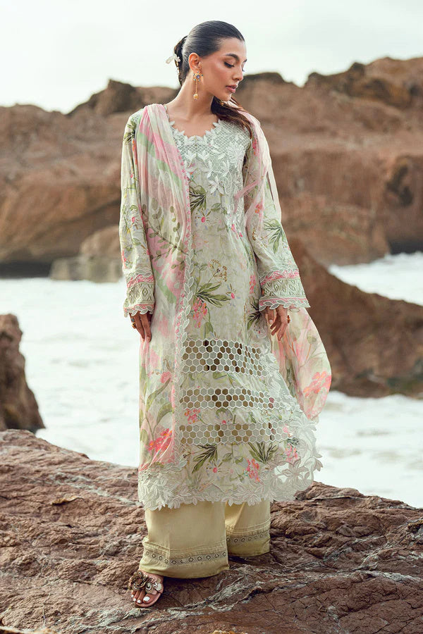 Nureh Gardenia 203 Embroidered and Printed Lawn