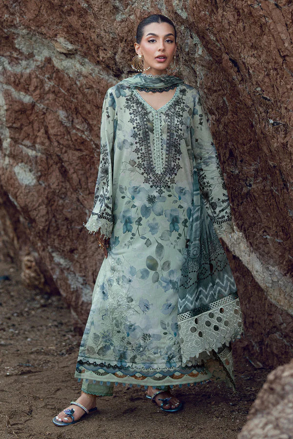 Nureh Gardenia 206 Embroidered and Printed Lawn